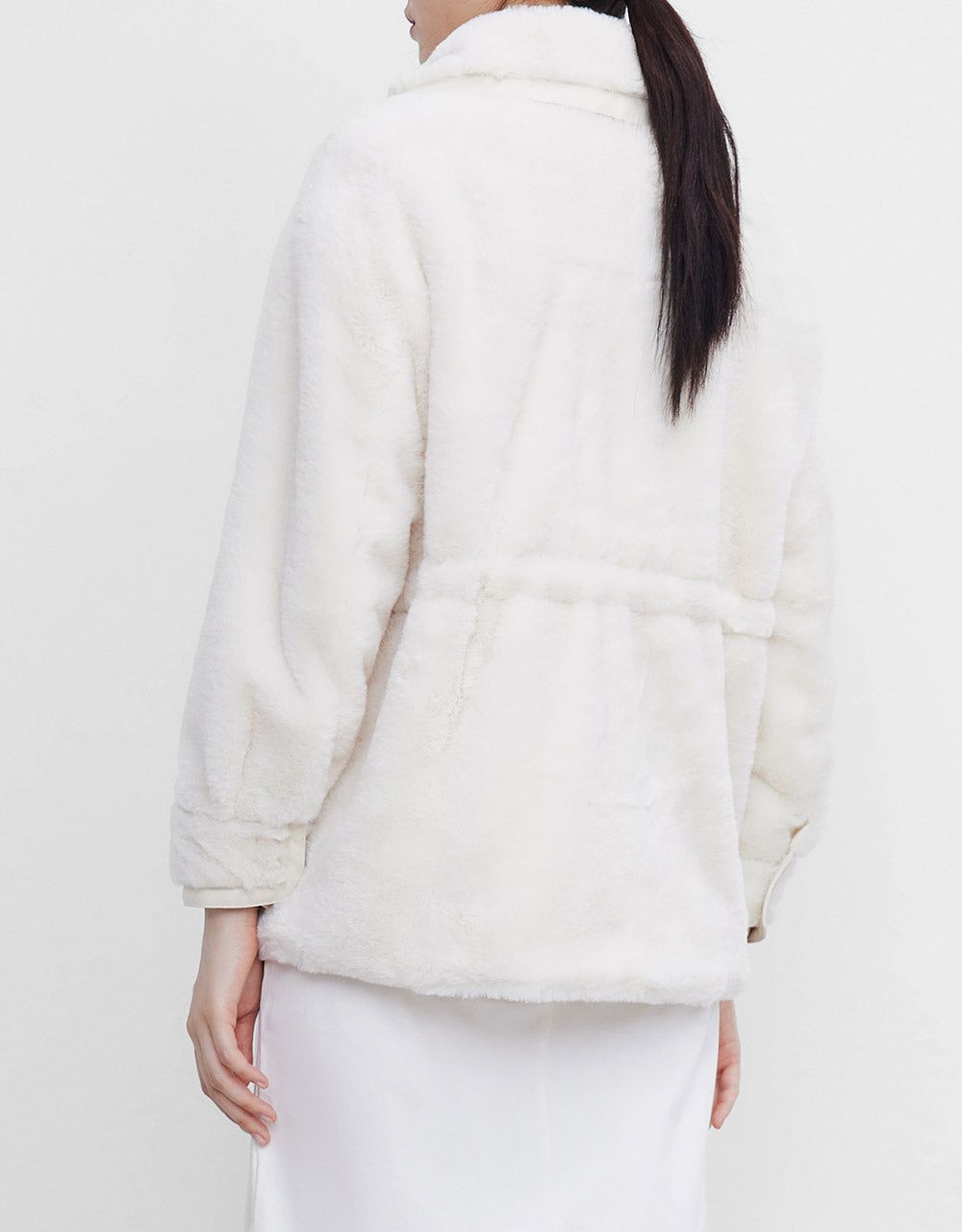 Drawstring Waist Fuzzy Jacket sold by Urban Revivo product image thumbnail 4