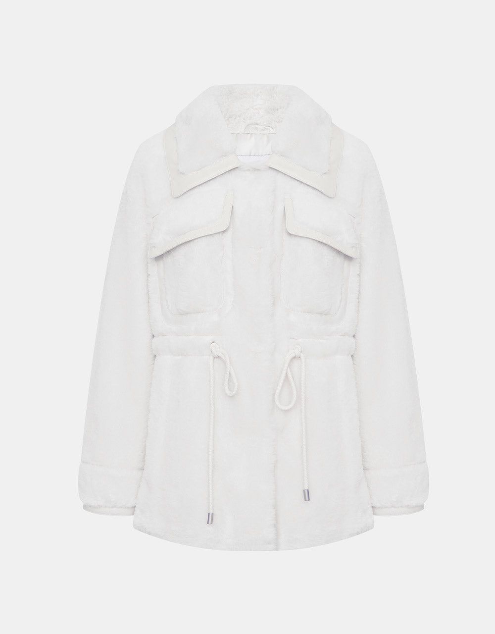 Drawstring Waist Fuzzy Jacket sold by Urban Revivo