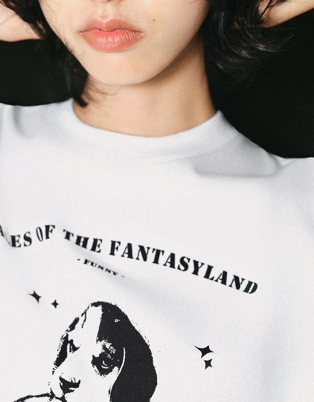 Printed Crew Neck Loose T-Shirt sold by Urban Revivo product image thumbnail 4