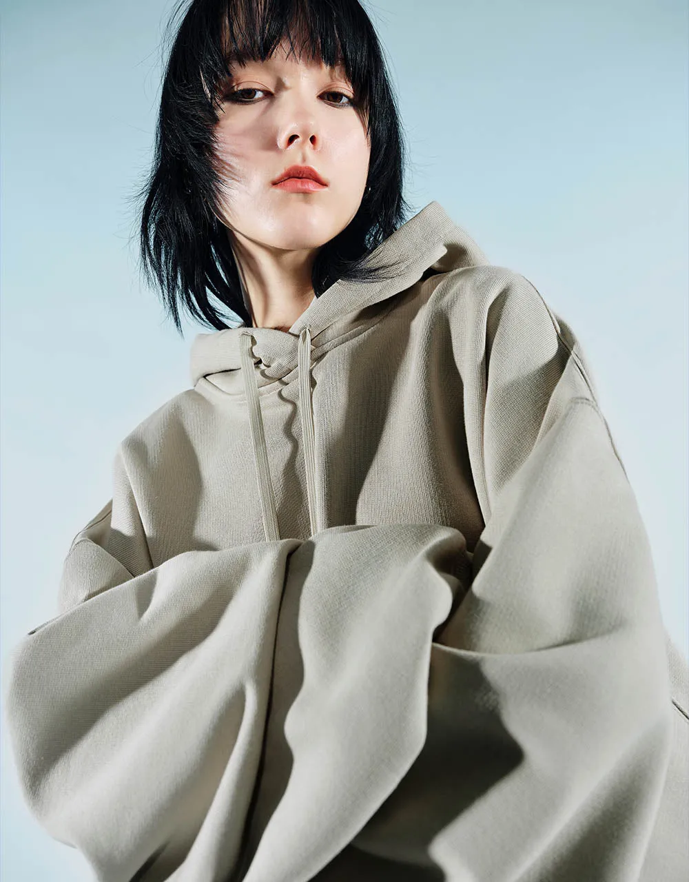 Drop Shoulder Sleeve Hooded Balloon Dress sold by Urban Revivo product image thumbnail 5