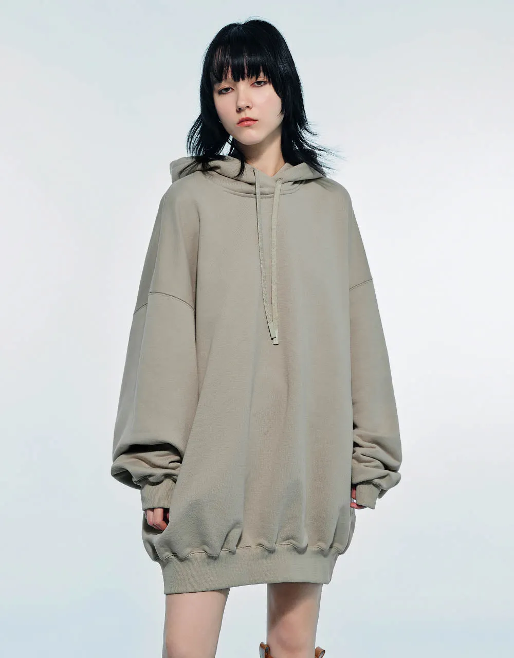 Drop Shoulder Sleeve Hooded Balloon Dress sold by Urban Revivo