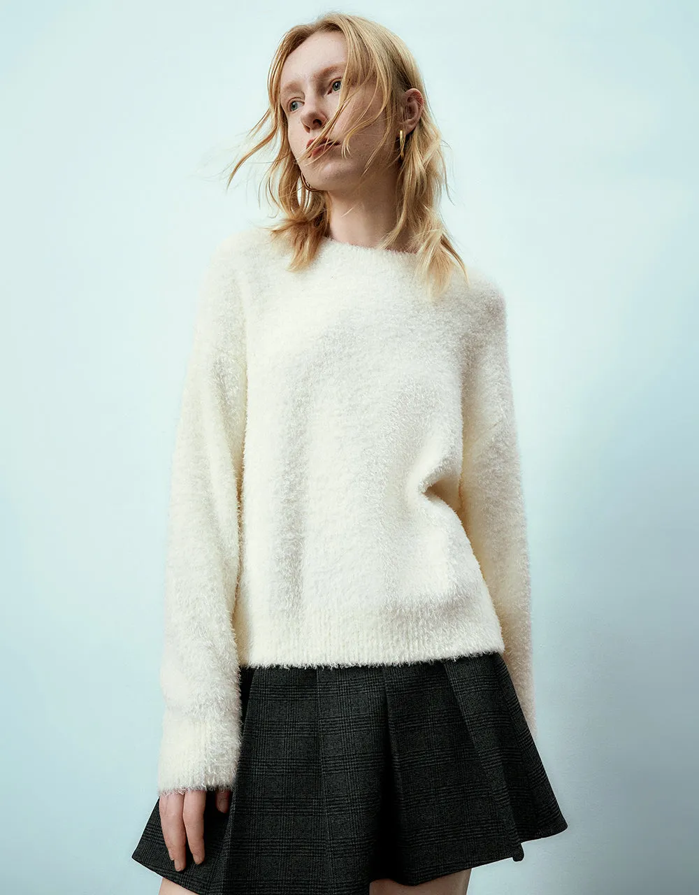 Crew Neck Loose Sweater sold by Urban Revivo