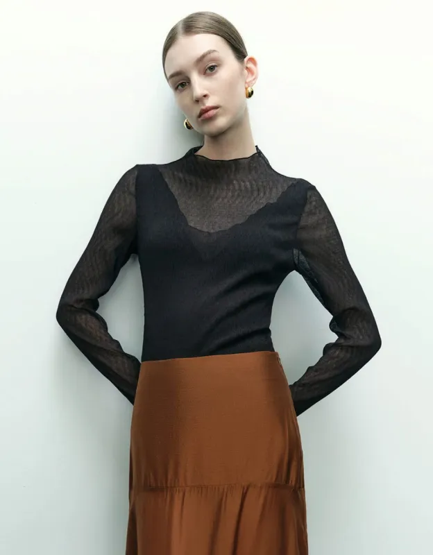 Turtle Neck Knitted Skinny T-Shirt sold by Urban Revivo