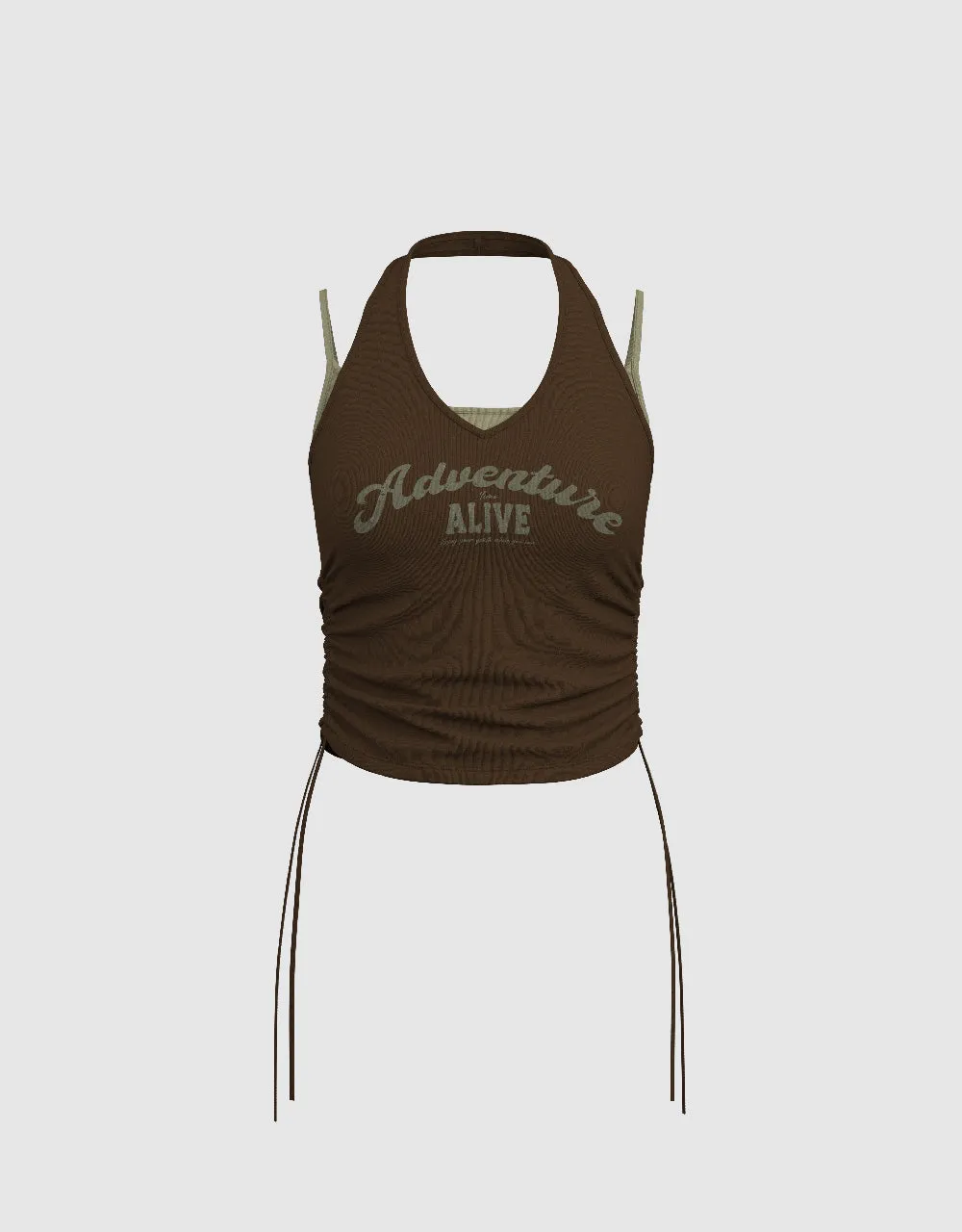 Letter Printed Halter Neck Tank Top sold by Urban Revivo