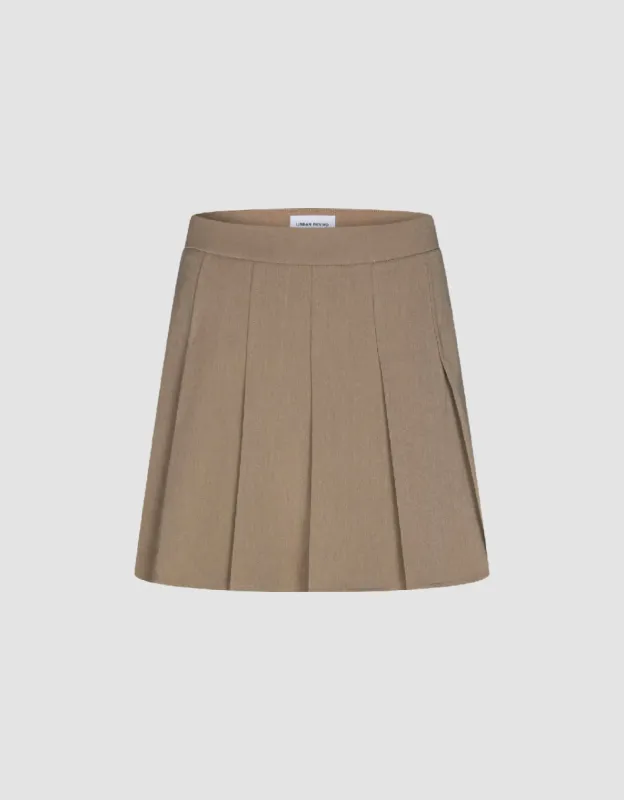 Pleated Mini A-Line Skirt sold by Urban Revivo