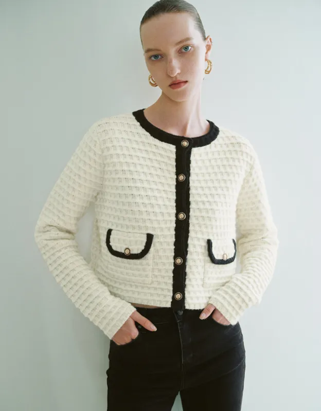 Crew Neck Knitted Cardigan sold by Urban Revivo