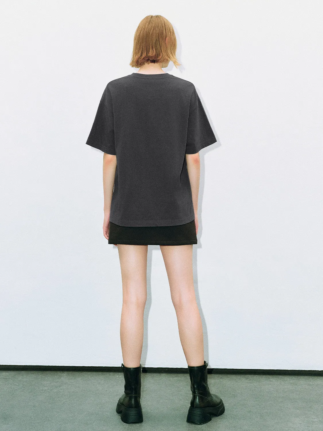 Printed Crew Neck Loose T-Shirt sold by Urban Revivo product image thumbnail 4