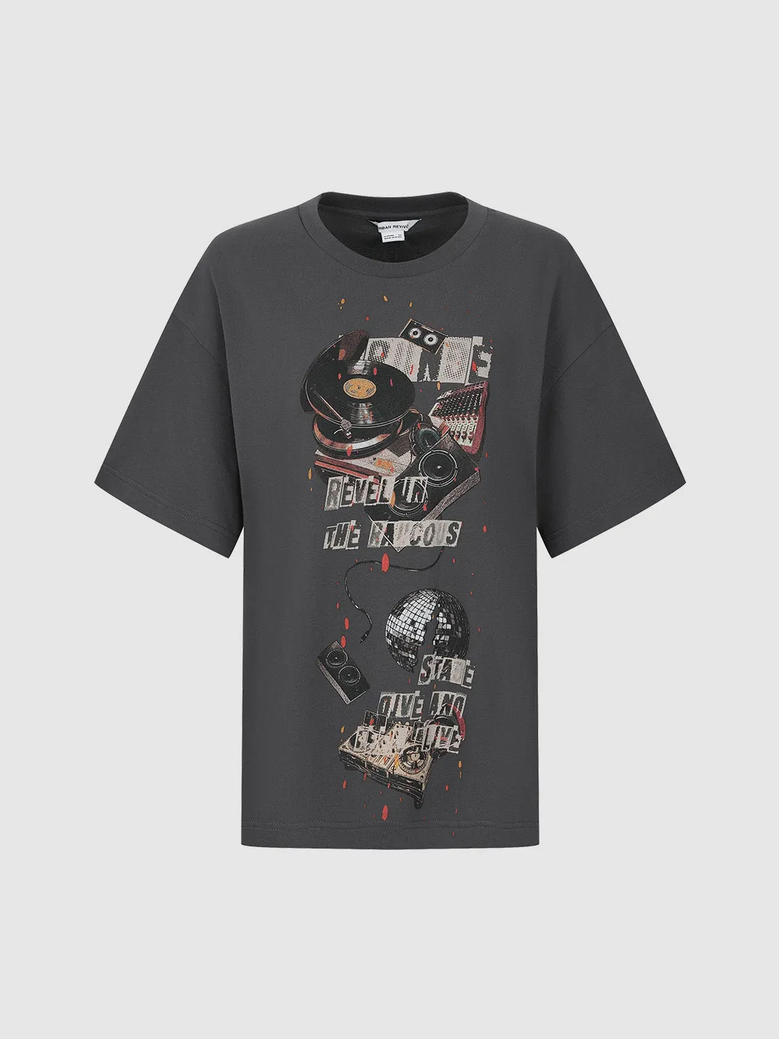 Printed Crew Neck Loose T-Shirt sold by Urban Revivo product image thumbnail 2