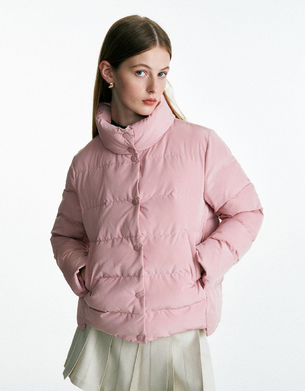 Stand Collar Padded Coat sold by Urban Revivo