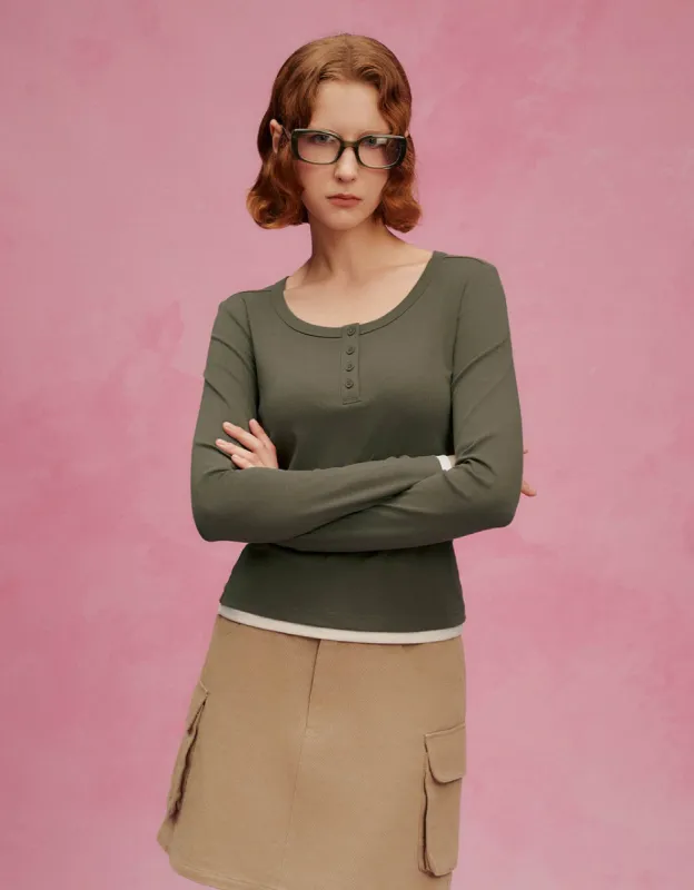 Straight Lapel Knitted T-Shirt sold by Urban Revivo