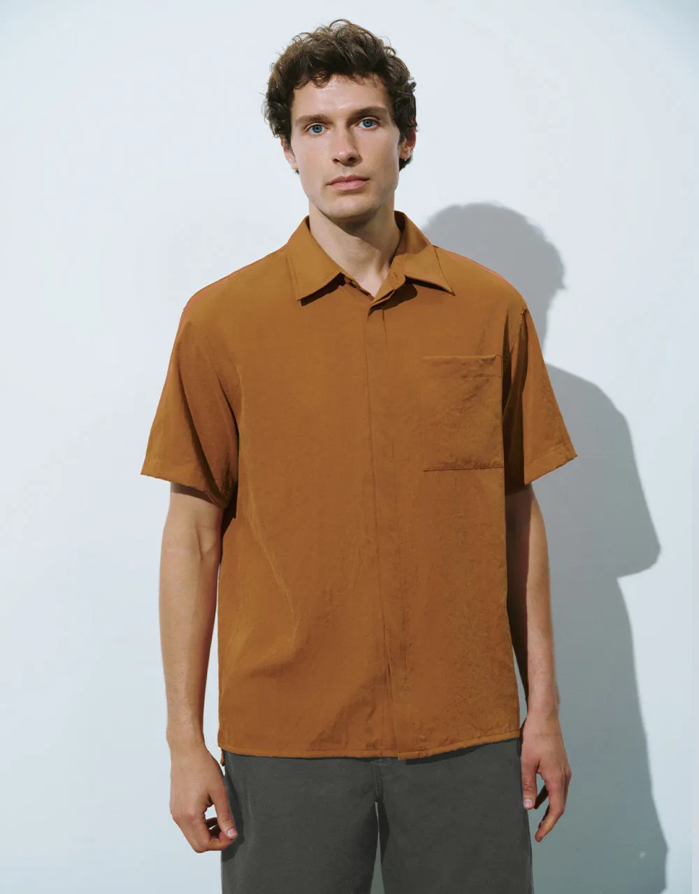 Button Up Straight Shirt sold by Urban Revivo