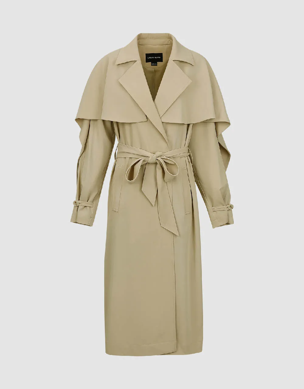Notch Lapel Trench Coat With Belt sold by Urban Revivo product image thumbnail 2