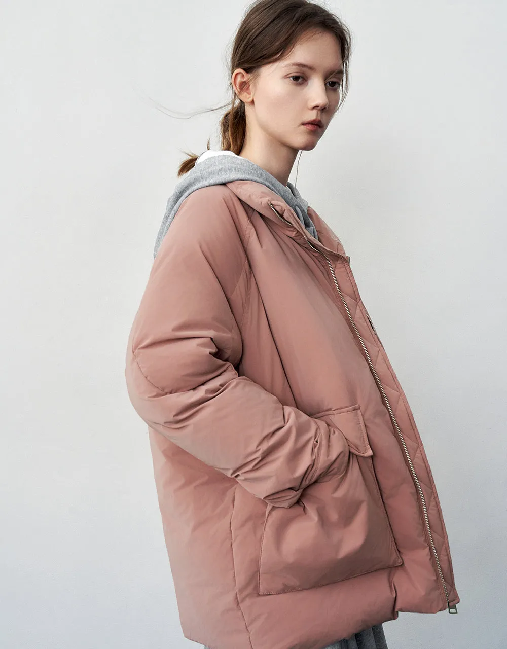 Zipper Front Padded Coat With Pockets sold by Urban Revivo product image thumbnail 3