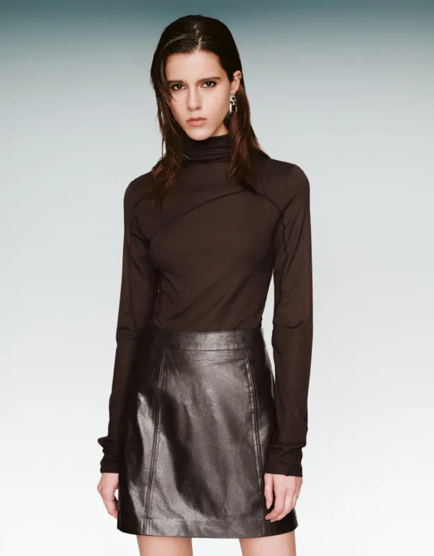 Turtle Neck Skinny T-Shirt sold by Urban Revivo