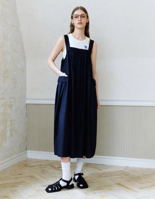 Sleeveless Square-cut Collar A-Line Dress sold by Urban Revivo
