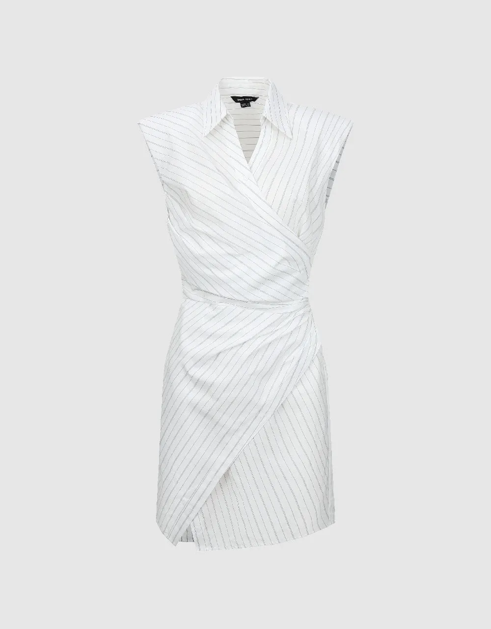 Striped Sleeveless Lapel Straight Dress sold by Urban Revivo product image thumbnail 2