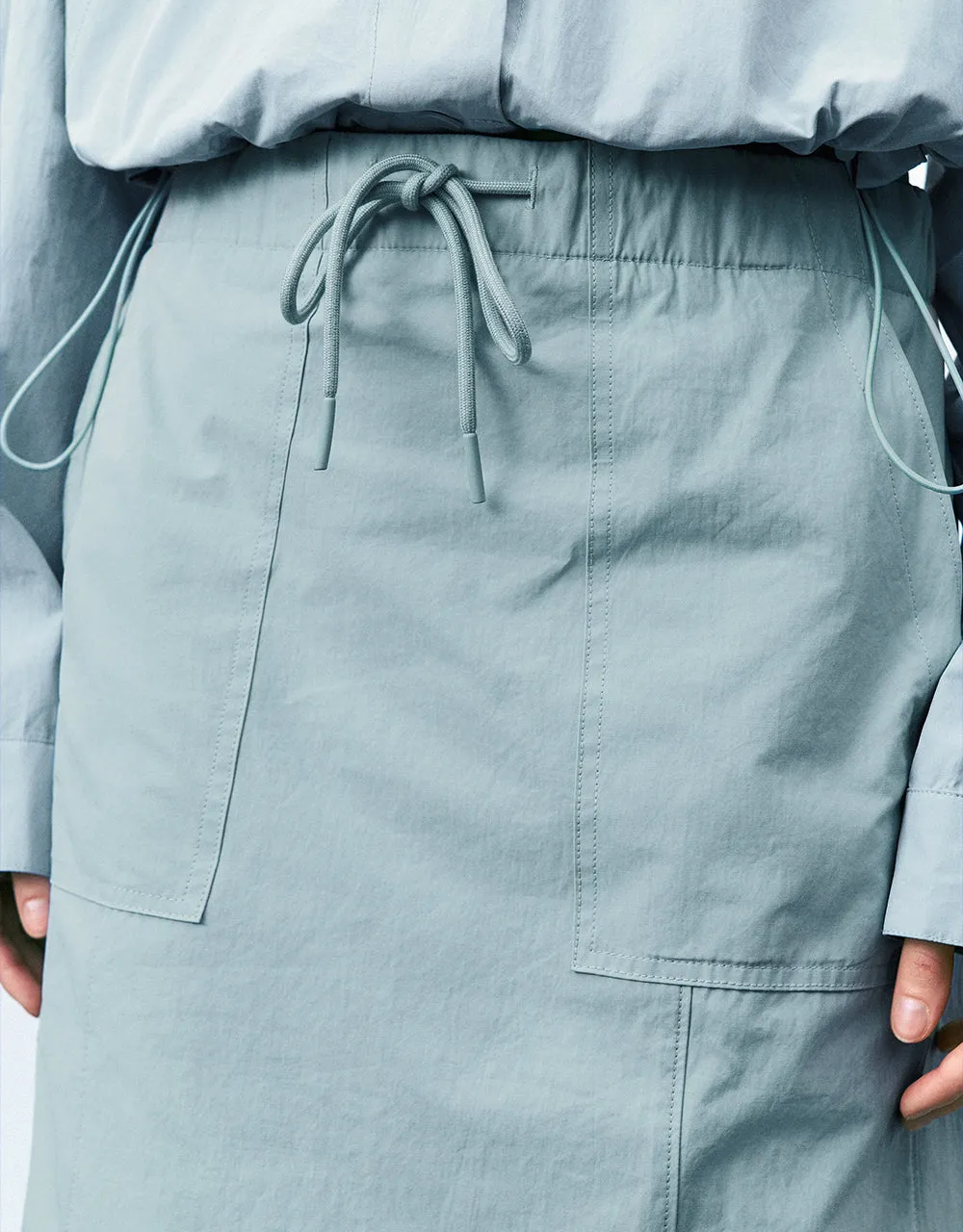 Drawstring Waist Midi A-Line Skirt sold by Urban Revivo product image thumbnail 5