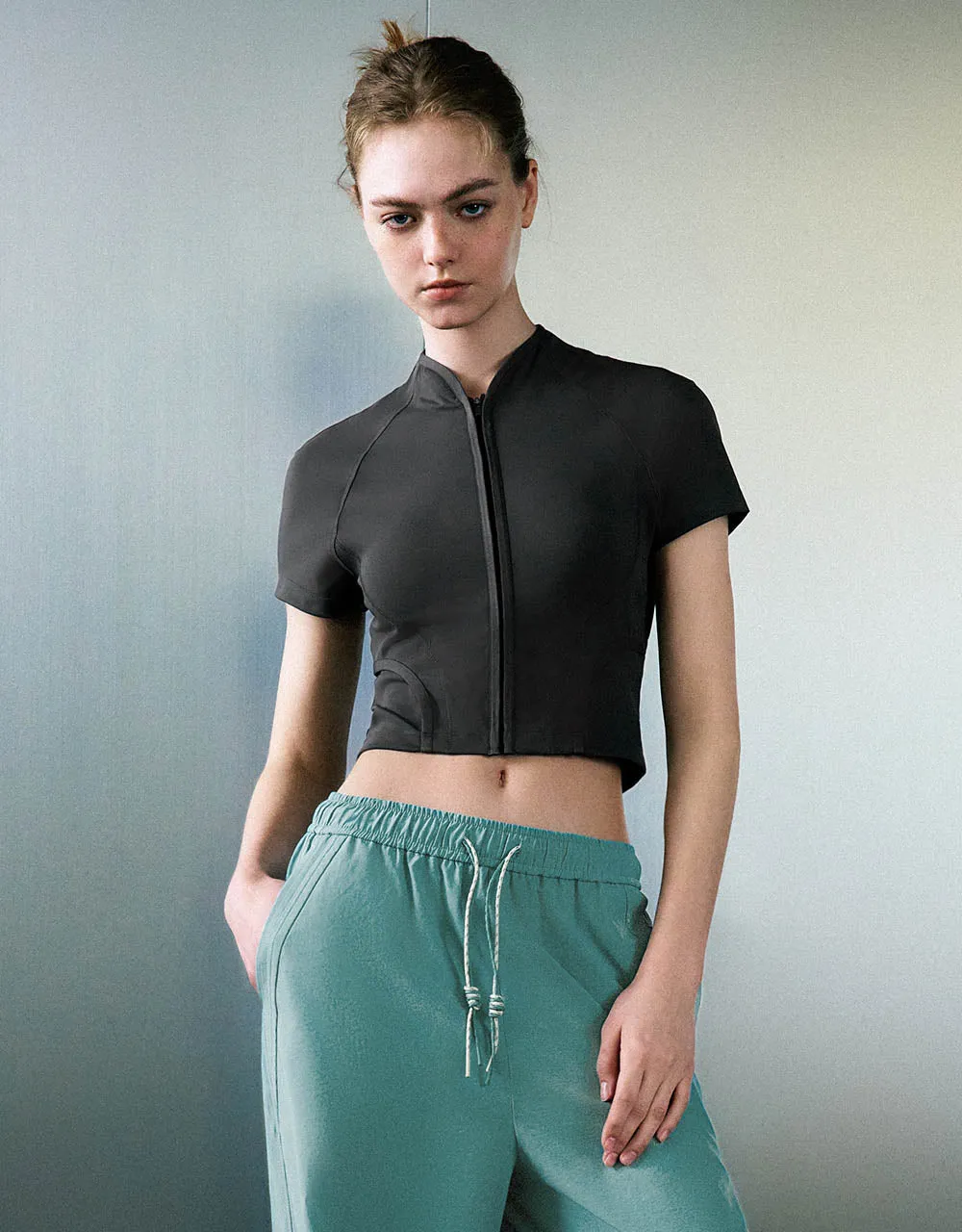 Zipper Front Straight Shirt sold by Urban Revivo