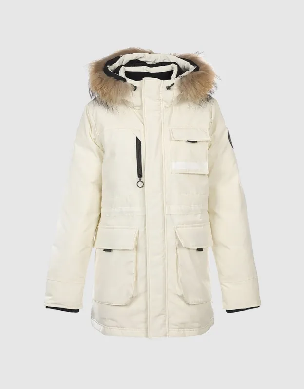 Hooded U Neck Down Jacket sold by Urban Revivo