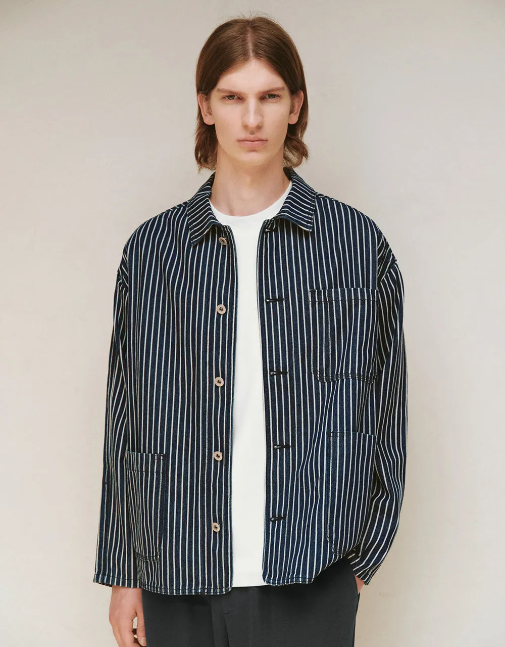 Striped Denim Jacket sold by Urban Revivo