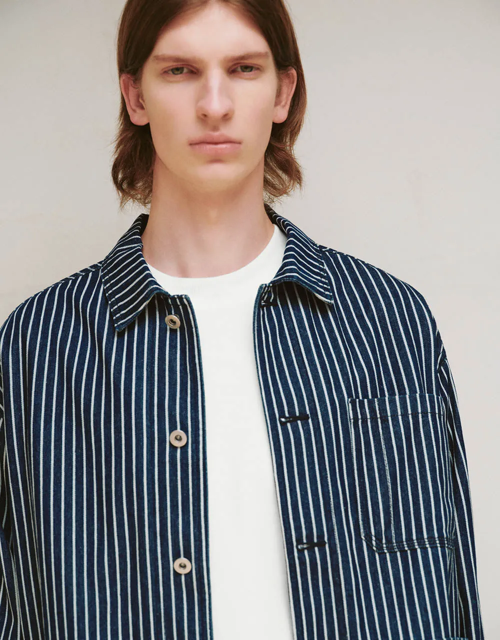 Striped Denim Jacket sold by Urban Revivo product image thumbnail 4