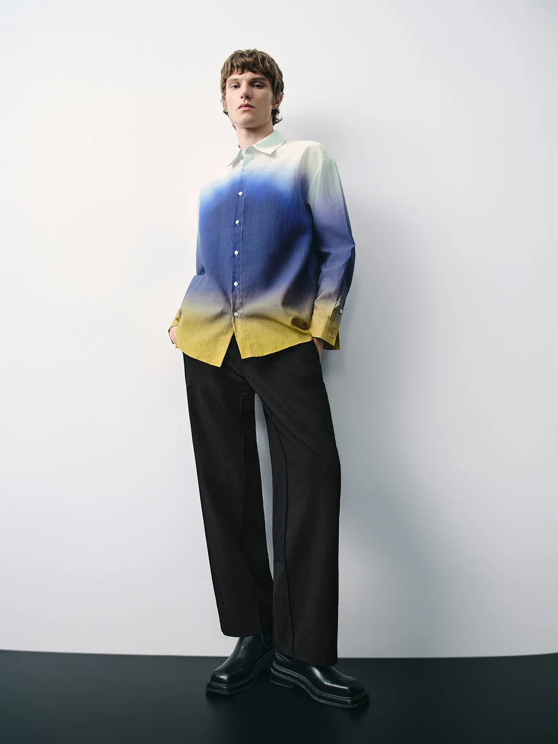 Gradient Button Up Loose Shirt sold by Urban Revivo product image thumbnail 5