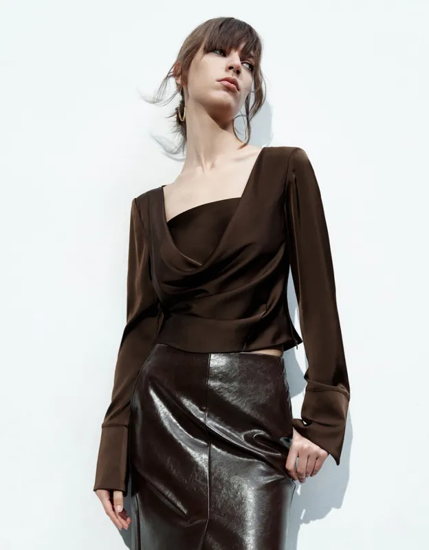 Cowl Neck Overhead Shirt sold by Urban Revivo
