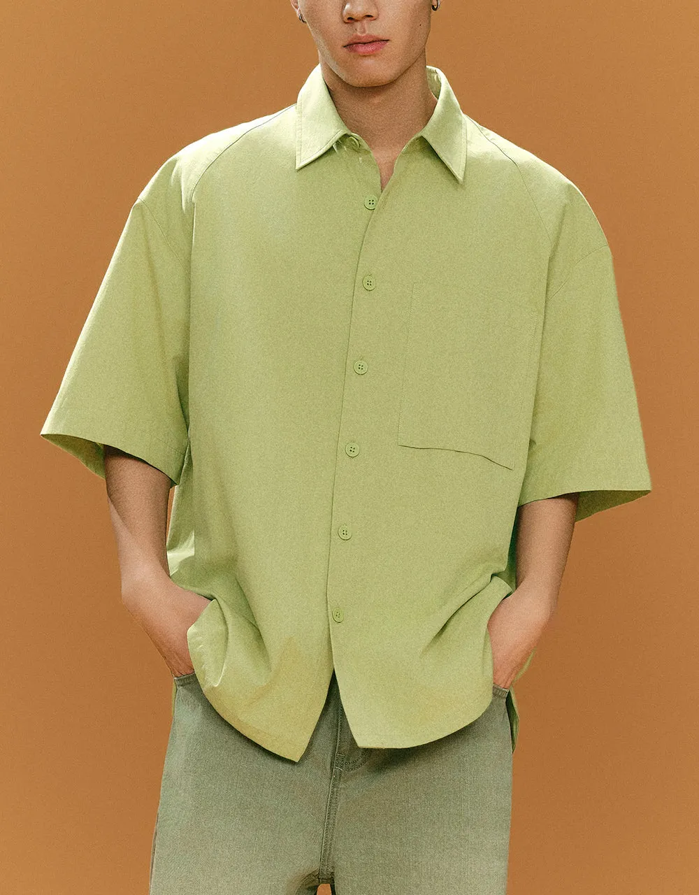 Button Up Loose Straight Shirt sold by Urban Revivo product image thumbnail 2
