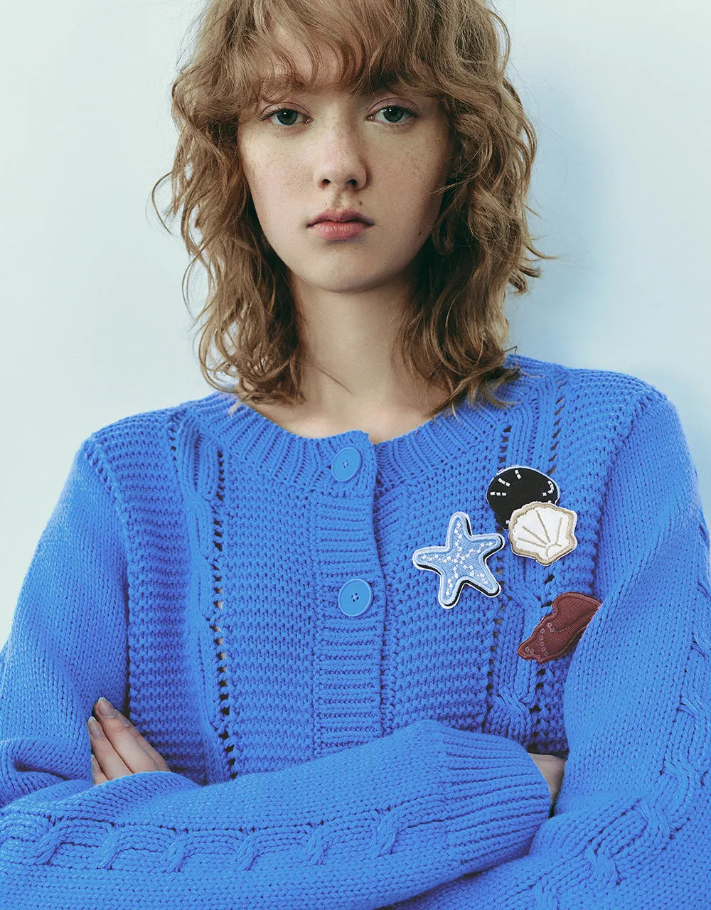 Drop Shoulder Sleeve Crew Neck Knitted Cardigan sold by Urban Revivo product image thumbnail 4