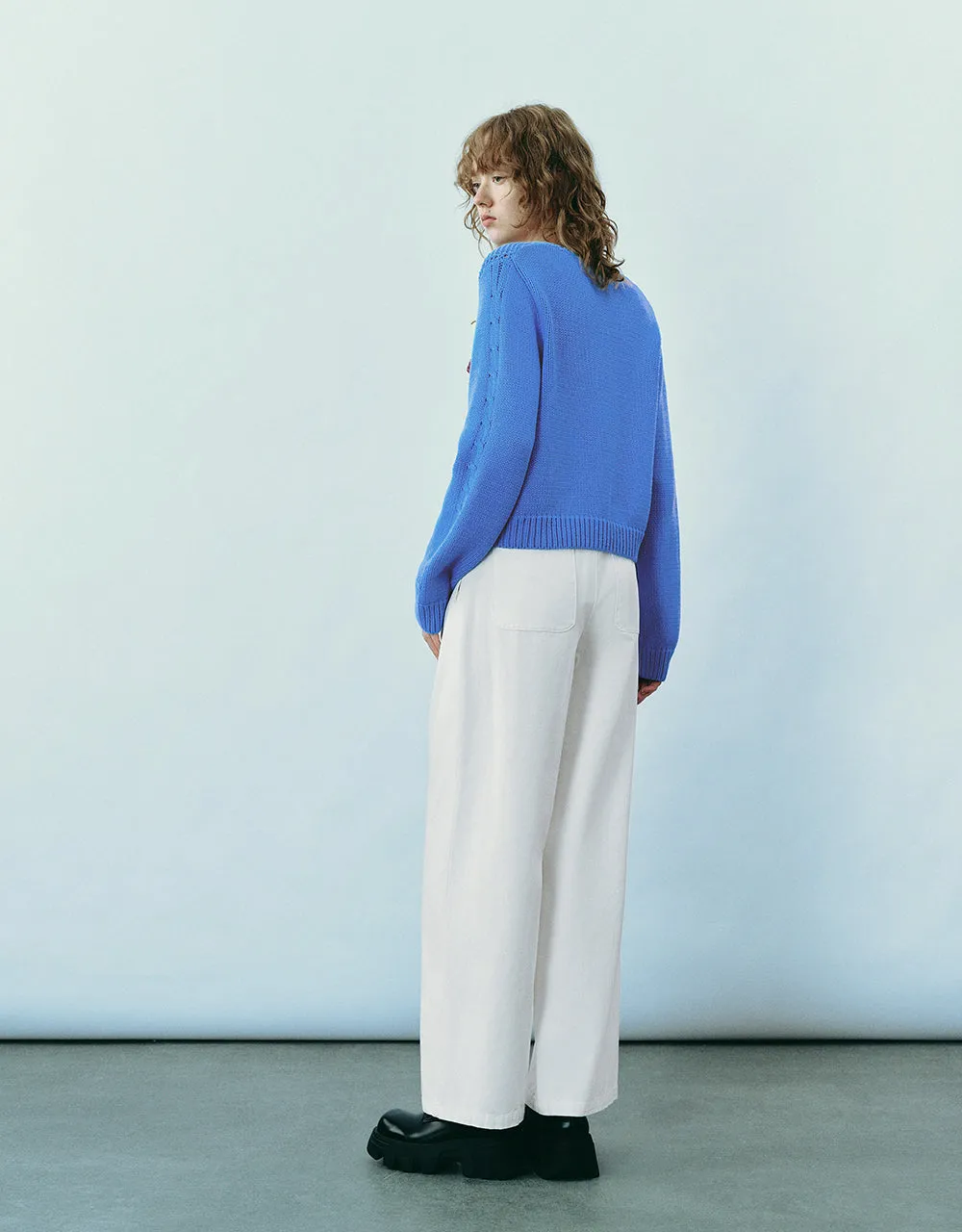 Drop Shoulder Sleeve Crew Neck Knitted Cardigan sold by Urban Revivo product image thumbnail 5