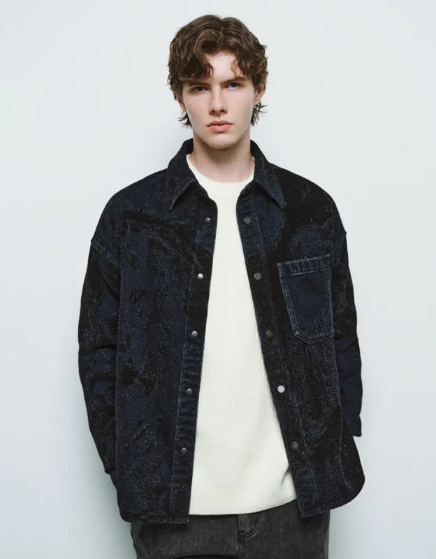 Printed Denim Jacket With Pressed Buttons sold by Urban Revivo