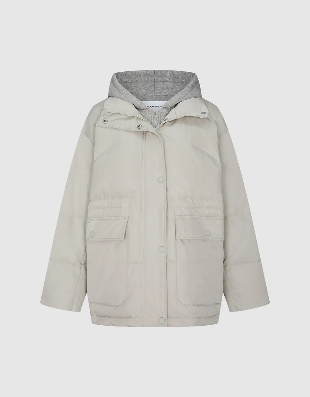 Hooded Straight Down Jacket sold by Urban Revivo