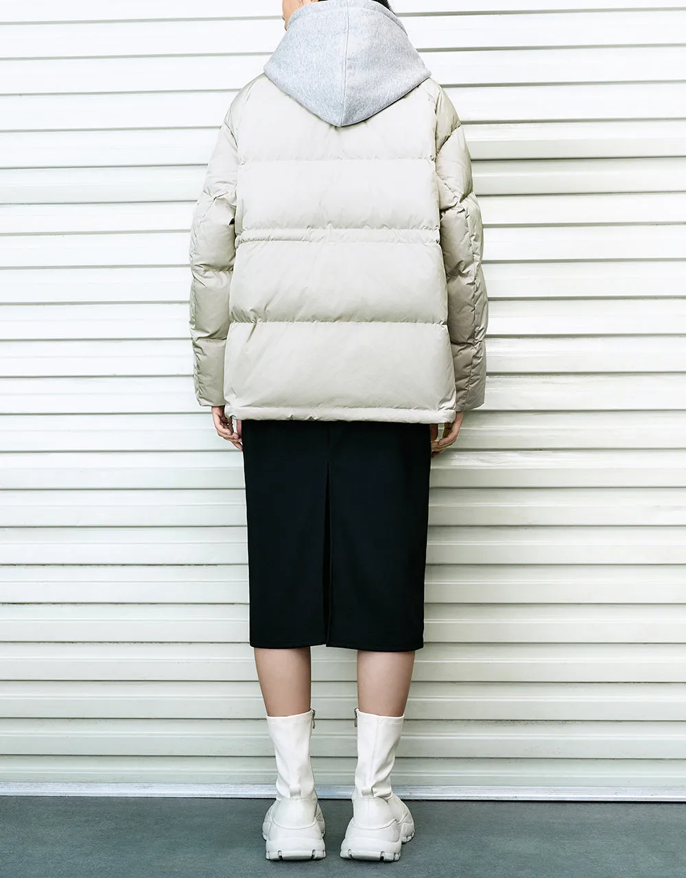 Hooded Straight Down Jacket sold by Urban Revivo product image thumbnail 4