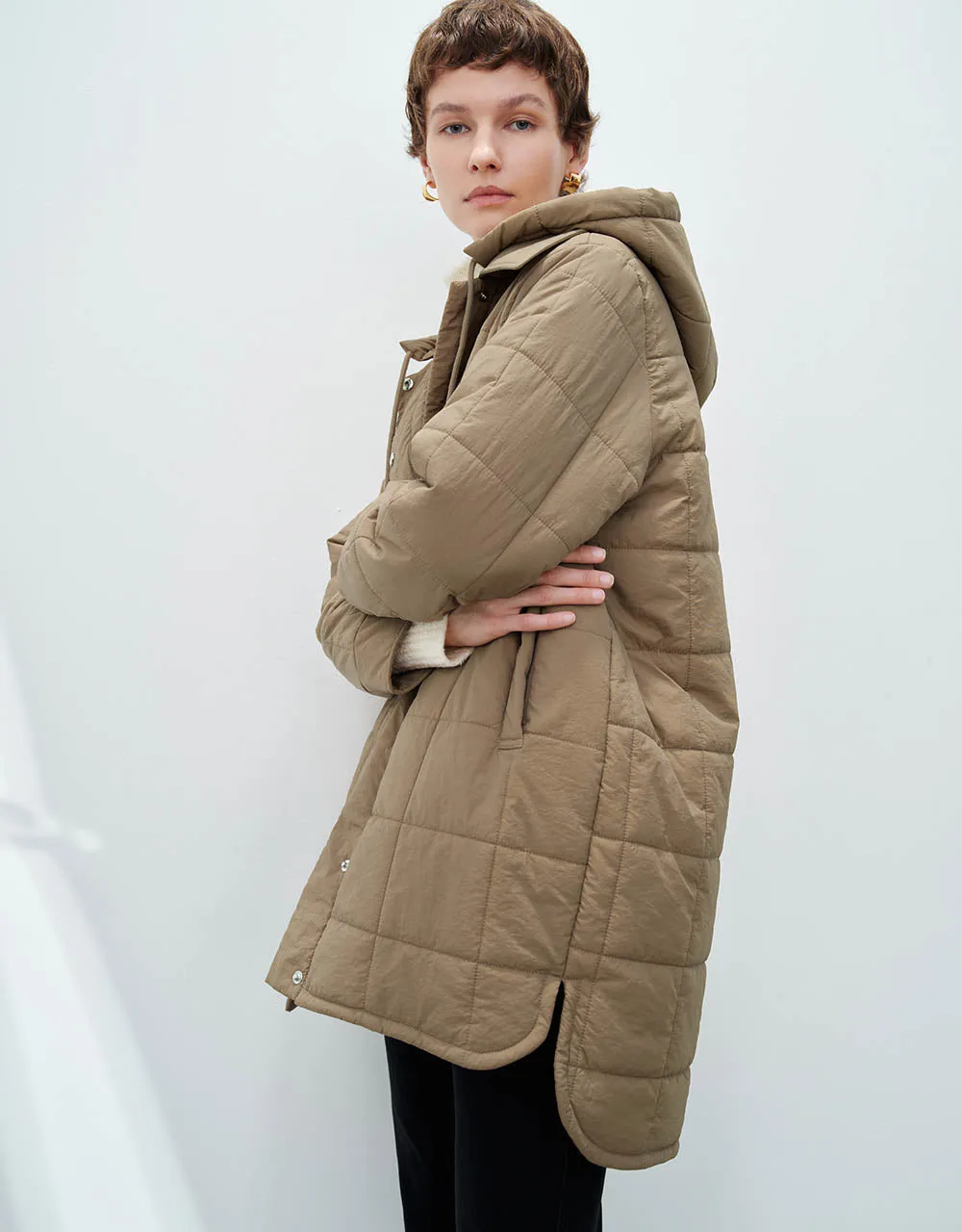 Hooded Straight Padded Coat sold by Urban Revivo product image thumbnail 3