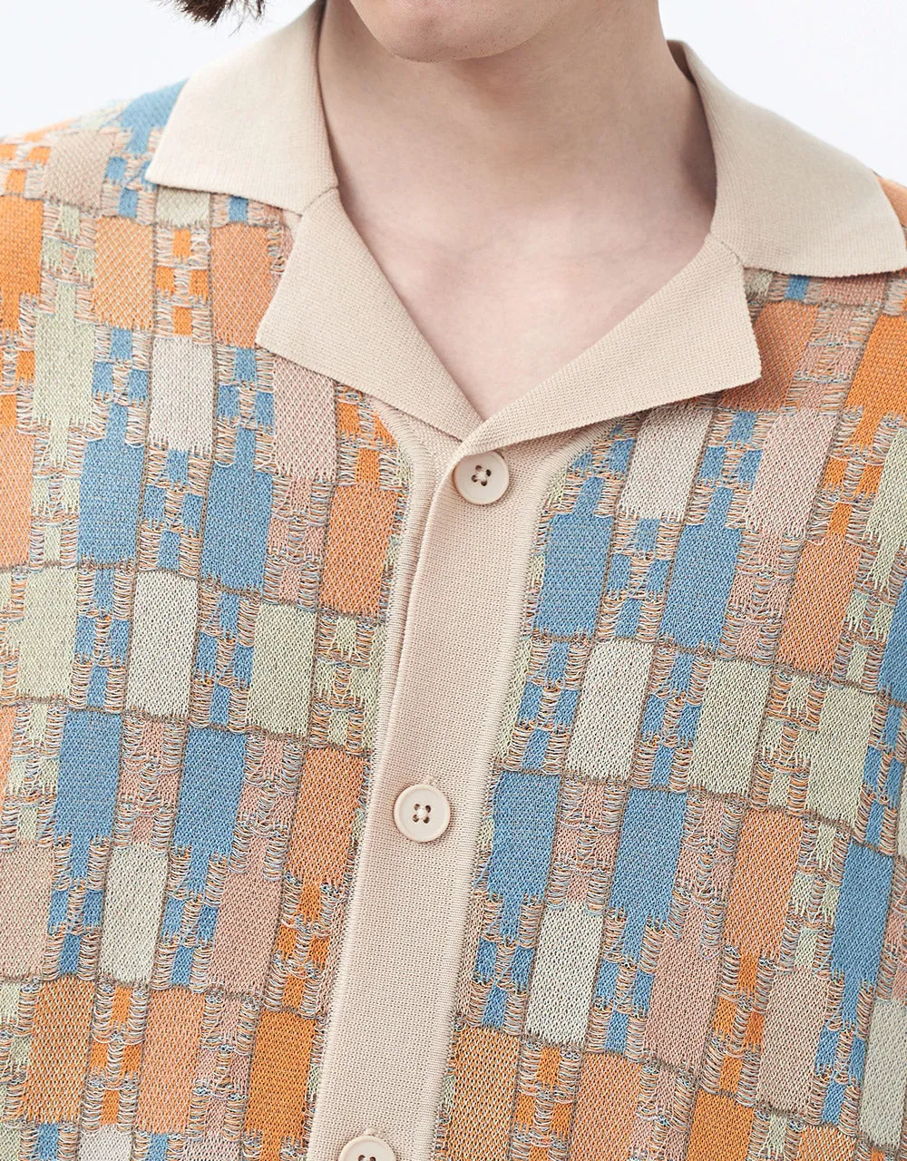 Multi Color Plaid Short Sleeve Cardigan sold by Urban Revivo product image thumbnail 3