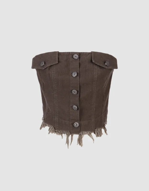 Raw Hem Tube Top made by Urban Revivo