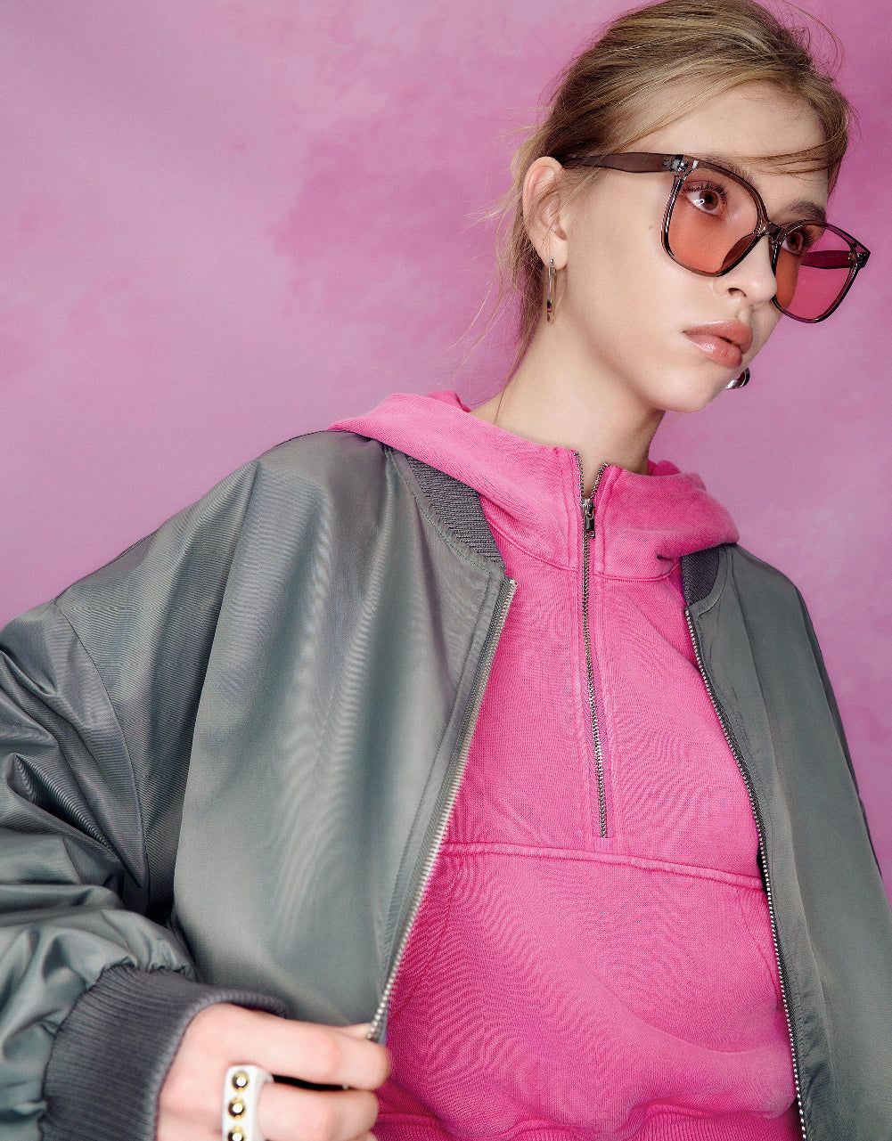 Zipper Front Balloon Jacket sold by Urban Revivo product image thumbnail 5