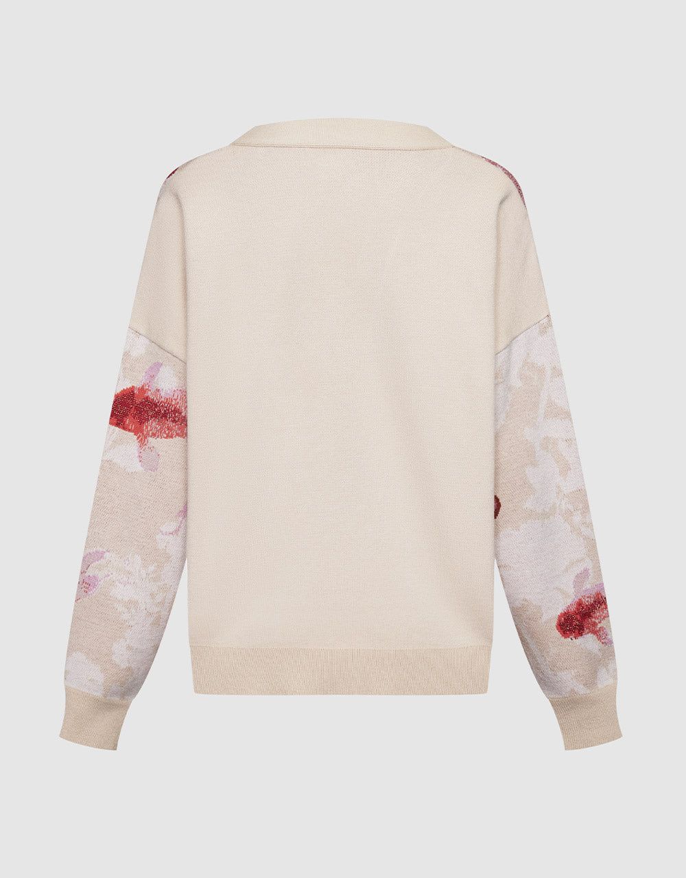 Lucky Fish Jacquard V Neck Cardigan sold by Urban Revivo product image thumbnail 4