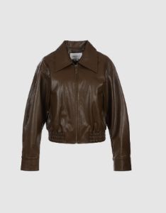 Drop Shoulder Vegan Leather Jacket sold by Urban Revivo