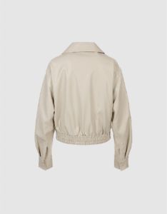 Drop Shoulder Vegan Leather Jacket sold by Urban Revivo