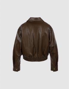 Drop Shoulder Vegan Leather Jacket sold by Urban Revivo