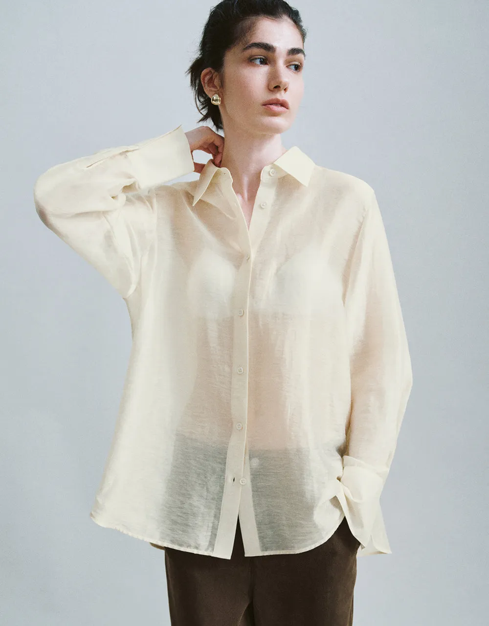 Button Up Straight Shirt sold by Urban Revivo