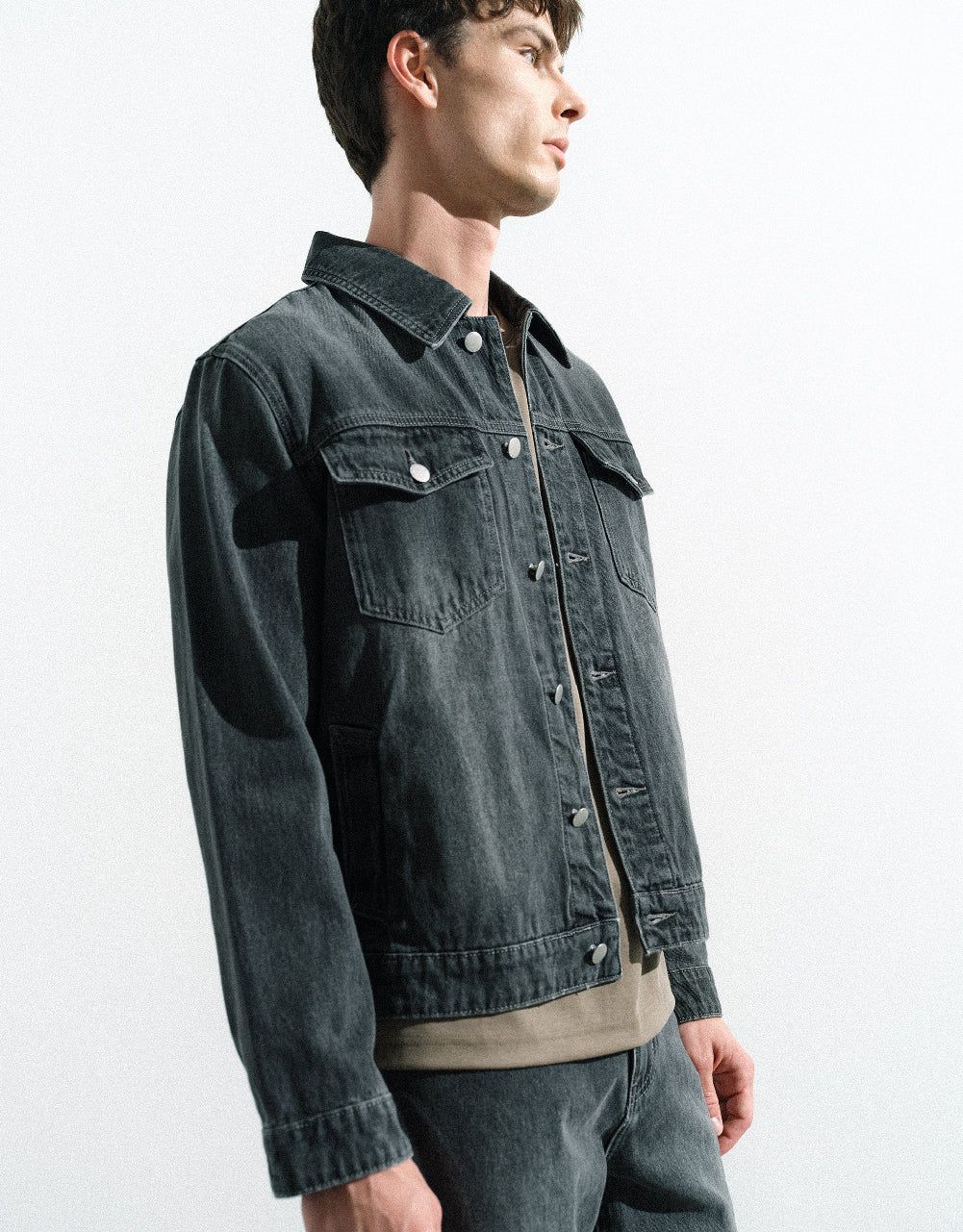 Button Up Denim Jacket sold by Urban Revivo product image thumbnail 3