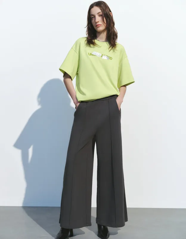 Elastic Waist Knitted Straight Pants sold by Urban Revivo