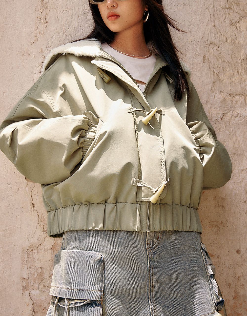 Elastic Hem Hooded Down Jacket sold by Urban Revivo product image thumbnail 5