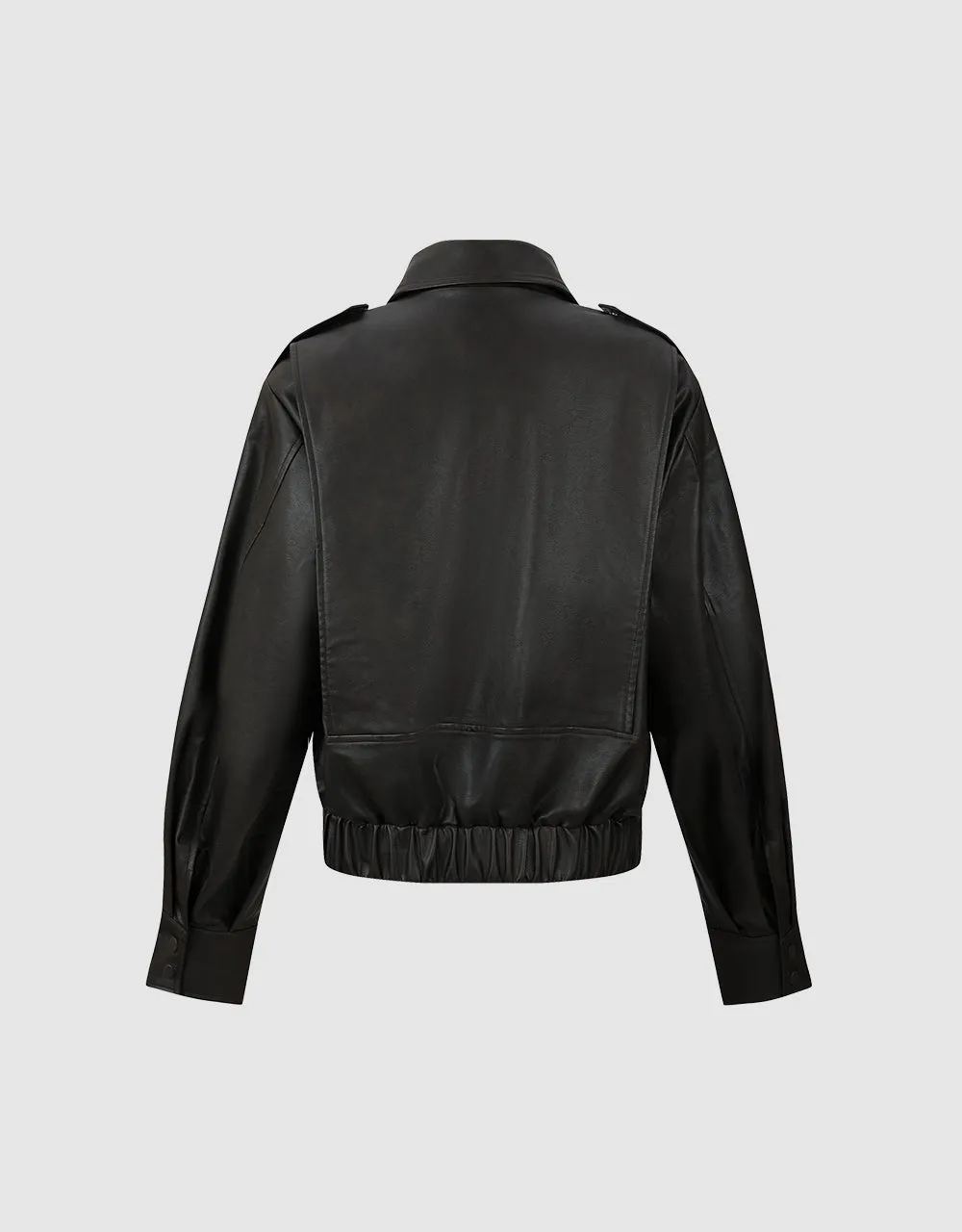 Straight Leather Jacket sold by Urban Revivo product image thumbnail 2