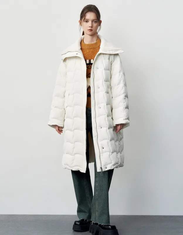 Furry Collar Straight Down Jacket sold by Urban Revivo