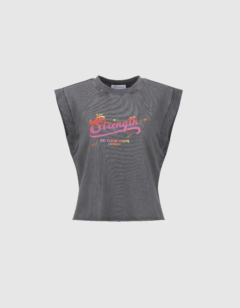 Letter Printed Crew Neck Tank Top sold by Urban Revivo