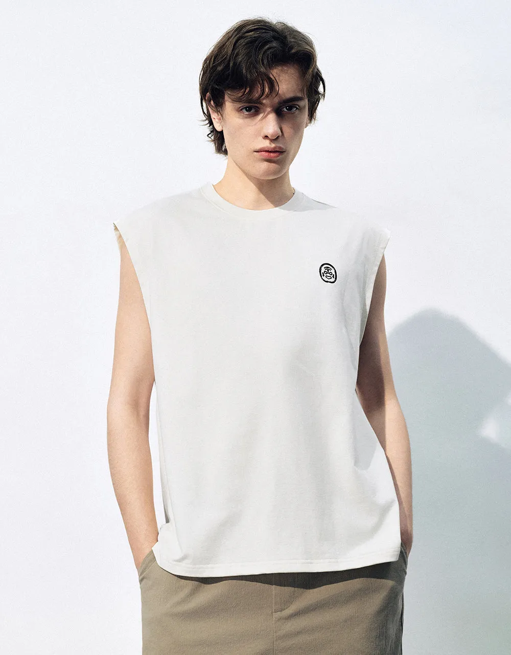Crew Neck Loose Tank Top sold by Urban Revivo