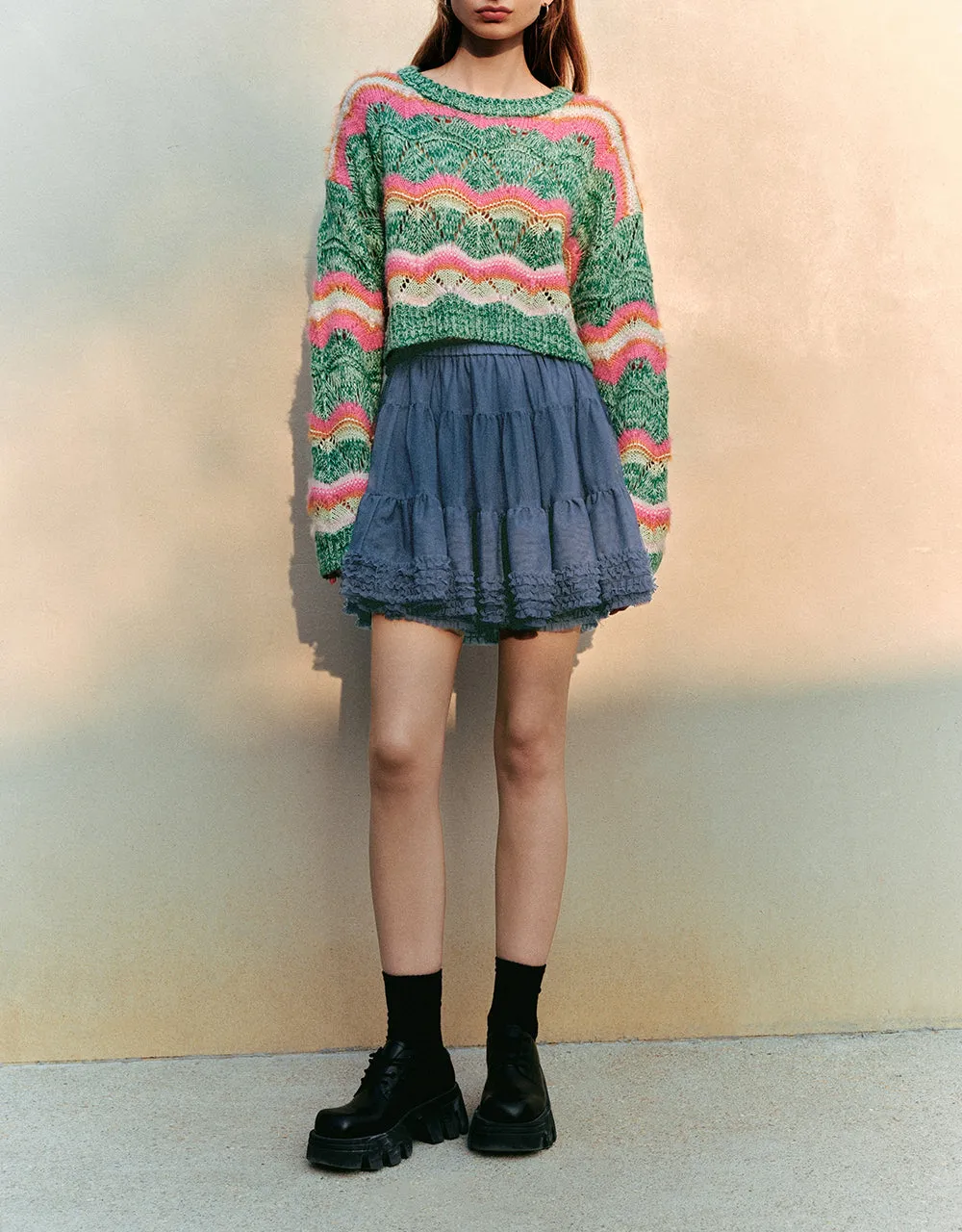 Elastic Waist Mini A-Line Skirt sold by Urban Revivo product image thumbnail 2